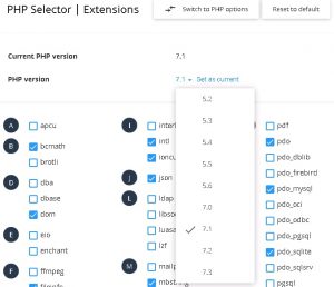 Выбор версии php на cpanel